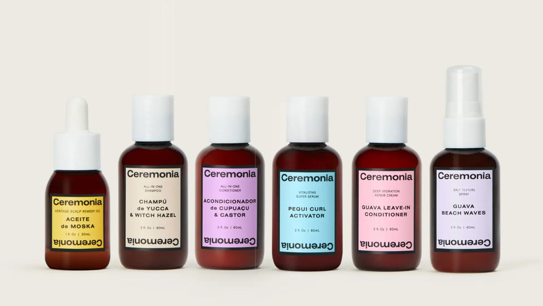 Nourishing scalp oil featured in a full Ceremonia product lineup for complete hair and scalp care.