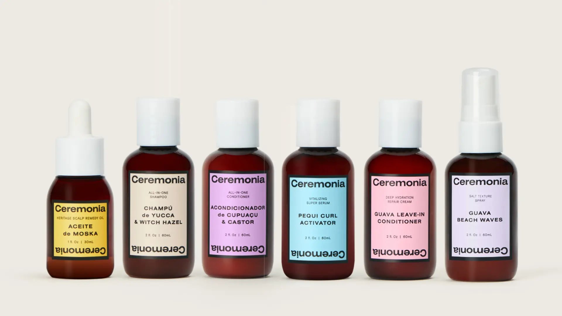 Nourishing scalp oil featured in a full Ceremonia product lineup for complete hair and scalp care.