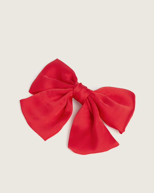 Red Bow Hair Clip - Elegant Satin | Ceremonia display picture 2