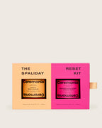 Hair mask and papaya scalp scrub set in Ceremonia’s Spaliday Reset Kit packaging.